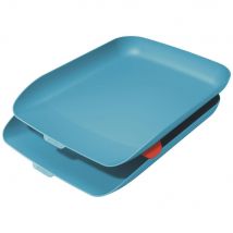 Corbeille à courrier Leitz Cosy pour documents A4 - Bleu - Lot de 2 (paquet 2 unités)