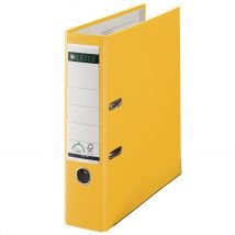 Classeur à levier Leitz - 180 degrés - en carton rembordé de polypropylène - dos 8 cm - jaune