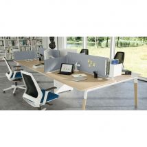 Panneau-écran Acoustique Moody Frontal - 400 X 1400 Mm - Tissu Bleu - Fixations Noires