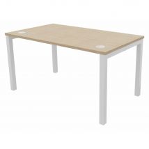 Bureau Osmose L140 x P80 cm - Plateau Chêne Pieds métal arche Blanc