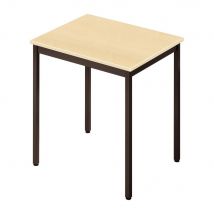 Table polyvalente rectangle - L 70 x P 60 cm - plateau érable - pieds noirs