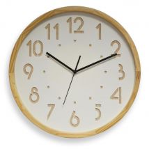Horloge murale analogique Oslo silence - Ø 41 cm - coloris bois clair
