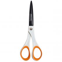 Ciseaux Fiskars revêtement non collant - 18 cm - ambidextre - blanc/orange