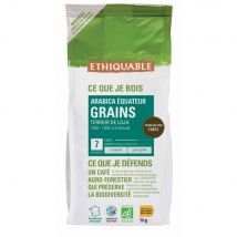 Café en grains Equateur - arabica d'altitude - Intensité 3 - sachet de 1 kg - paquet 1 kilogramme