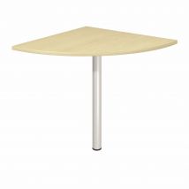 Angle de liaison 90° arrondi Impact - côtés 80 cm - plateau hêtre - pied aluminium