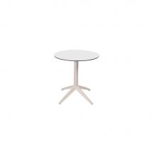 Table pliante Edison à plateau basculant ronde - 70 cm - en polypropylène usage extérieur - blanc