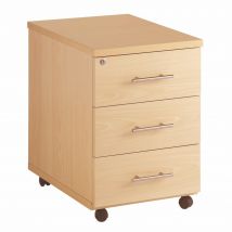 Caisson mobile Impact 2 - 3 tiroirs - L43 x P56 x H 60 cm - hêtre