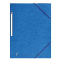 Chemise 3 rabats à élastiques Oxford Top File + A4 en carte Multi'Strat 390 g - Bleu - Lot de 10