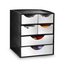 Module de rangement Cep Take A Break - 2 grands compartiments + 4 petits - 186 x 185 x 230 mm - polystyrène - noir / gris métallisé