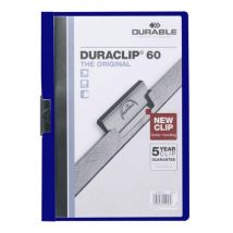 Chemise à clip Durable Duraclip en PVC - bleu foncé - 30 feuilles - Lot de 5