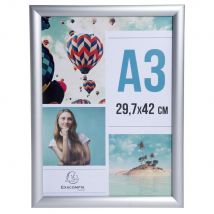 Cadre photo mural A3 Exacompta Cristal - Aluminium - Lot de 5