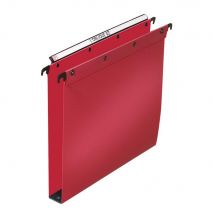 Dossiers suspendus L'Oblique en polypro - pour tiroir - fond 30mm - rouge - lot de 10