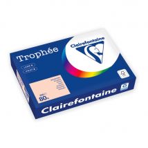 Papier couleur Clairefontaine A4 Trophée Pastel saumon 80g - Ramette de 500 feuilles - Lot de 5