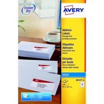 Etiquettes d' Avery J8163 - impression jet d'encre - blanc - 99,1 x 38,1 mm - 25 planches - boîte de 350