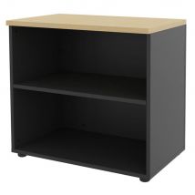 Meuble bas sans portes H 72 corps Anthracite - Top de finition Hêtre