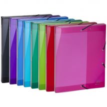 Boîte de rangement Exacompta A4 en polypropylène 250 feuilles- 250 x 330 mm - Coloris assortis - Lot de 8