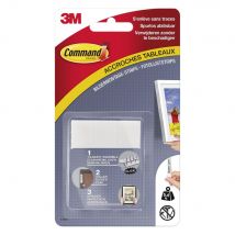 Blister de 8 languettes de fixation Command Post-it pour tableau - moyen modèle blanc - poids max 5,4 Kg