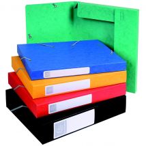 Boîte de classement Cartobox - 3 rabats et élastiques - carte 7/10è - dos 6 cm - noir - Lot de 10