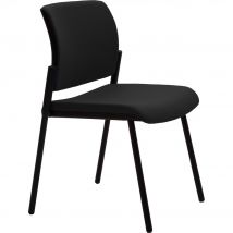 Chaise de réunion & visiteur Iris - tissu Noir - Pieds noir