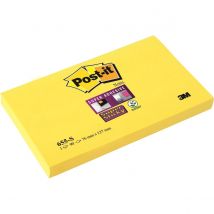 Notes Post-it Supersticky - 76 x 127 mm - lot de 12 blocs de 90 feuilles - jaune