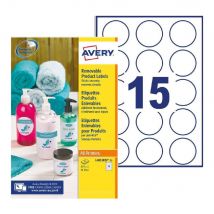 Étiquettes multi-usages L4853REV Avery - enlevables - rondes - D.51 mm - blanc - 375 étiquettes par boîte