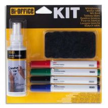 Kit marqueur Bi-Office avec feutres, brosse magnétique et spray nettoyant