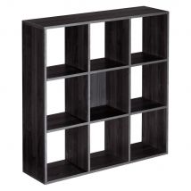 Module bibliothèque multicases classique - 9 cases - noir