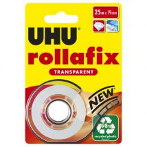 Dévidoir Escargot De Ruban Adhésif Transparent Uhu Rollafix 25 M X 19 Mm + 1 Rouleau