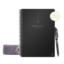 Cahier connecté Rocketbook Fusion Executive - A5 - réutilisable 42 pages - Noir