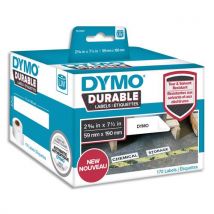 Etiquettes Dymo Labelwriter - durable - noir/blanc - 59 x 190 mm - rouleau de 170