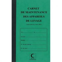 Piqûre 32 pages carnet maintenance pour appareils de levage et manutention Lebon & Vernay - folioté de 1 à 15 - format 21x13 cm