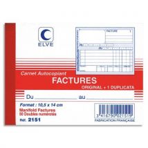 Manifold autocopiant facture Lebon & Vernay - format 10,5x14 cm - 50 feuillets dupli