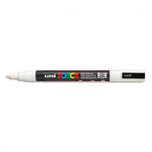 Marqueur peinture à l'eau Posca PC-3M - pointe conique polyester fine 1,5 mm - blanc