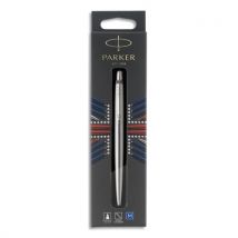 Stylo bille Parker Jotter - pointe moyene - acier CT - encre bleue - sous pochette