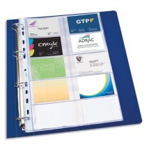 Pochette perforée pour cartes de visites - PVC - 20 cartes par pochettes - paquet de 10 pochettes