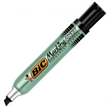 Marqueur permanent Onyx Marker 1591 - pointe biseau - corps métal grande contenance - encre noire - Lot de 2