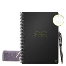 Cahier connecté Rocketbook Core Executive - A5 - réutilisable 36 pages à points - Noir