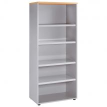 Meuble haut Tempo sans portes - H180 x L 80 x P 47 cm - corps aluminium - top chêne