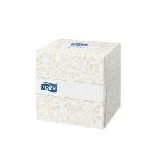 Mouchoirs Tork - 140278 - 2 plis - ouate extra douce blanche - boîte cube de 100