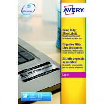 Étiquettes ultra-résistantes Avery pour imprimantes laser - 199,6 x 143,5 mm - 20 feuilles - 2 Étiquettes par feuille - blanc - paquet 40 unités