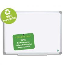 Tableau blanc émaillé magnétique recyclable Bi Office - 90 x 60 cm - cadre aluminium