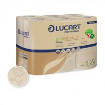 Papier toilette recyclé Lucart Econatural Rouleau de 200 feuilles - Carton de 96