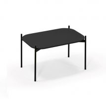 Table basse Danae 75 x 50 cm - Noir pieds acier Noir