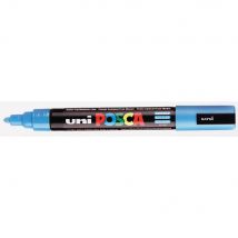 Marqueur peinture Uni Posca PC-5M - pointe conique - 2,5 mm - bleu clair - Lot de 2