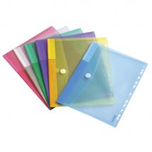 Pochettes-enveloppes perforées Tarifold Color Collection A4 polypropylène assorties - lot de 12