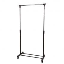 Portant à vêtements mobile - plastique et acier - L180 x H82 x P42 cm - noir / gris