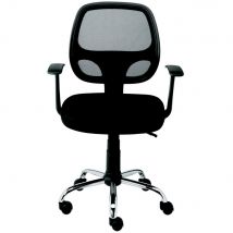 Fauteuil de bureau compact Arian - tissu , maille filet - dossier 46 cm - noir