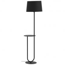 Lampadaire Duo Aluminor - Ampoule Led E27 - Métal avec tablette - Noir