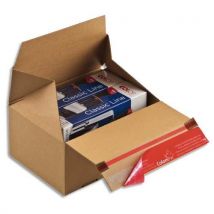 Boîte d'expédition Colompac Eurobox S - simple cannelure - fermeture adhésive - L14,5 x H14 x P9,5 cm - brun - Lot de 100