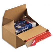 Boîte d'expédition Colompac Eurobox S - simple cannelure - fermeture adhésive - L19,5 x H9 x P9,5 cm - brun - Lot de 100